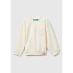 Benetton Kız Bebek Ekru Kalpli Sweatshırt 3NBMG10K2-25K-015
