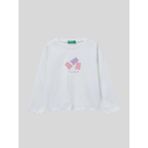 Benetton Kız Çocuk Baskılı Sweatshirt 1-6 Yaş Beyaz - 4 - 5 Yaş