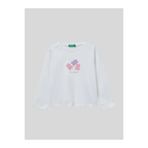 Benetton Kız Çocuk Baskılı Sweatshirt 1-6 Yaş Beyaz