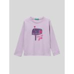 Benetton Kız Çocuk Baskılı Sweatshirt 1-6 Yaş Lila - 12 - 18 Ay
