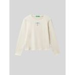 Benetton Kız Çocuk Baskılı Sweatshirt 6-14 Yaş Ekru - 8 - 9 Yaş