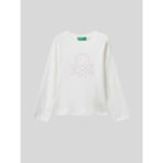 Benetton Kız Çocuk Basklı Sweatshirt 1-6 Yaş Beyaz - 18 - 24 Ay