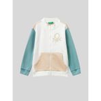 Benetton Kız Çocuk Beyaz Fermuarlı Sweatshirt Uzun Kol Orta Kalınlık Standart Cep - 5 - 6 Yaş