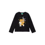 Benetton Kız Çocuk Gül Kurusu Kol Ucu Logo Etiketli Peanuts Baskılı Uzun Kollu T-Shirt