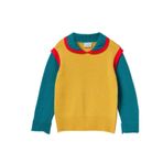 Benetton Kız Çocuk Hardal Yün Karışımlı Kontrast Polo Yakalı Stranger Things Triko