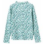 Benetton Kız Çocuk Mint Yeşili Tamamı Baskılı Logo Etiketli Yarım Balıkçı Yaka Uzun Kollu T-Shirt