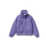 Benetton Kız Çocuk Mor%100 Pamuk Ribanalı Gizli Fermuar ve Çıtçıt Kapamalı Bomber Stranger Things Ceket