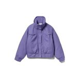 Benetton Kız Çocuk Mor%100 Pamuk Ribanalı Gizli Fermuar ve Çıtçıt Kapamalı Bomber Stranger Things Ceket