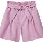 Benetton Kız Çocuk Pembe Beli Kuşaklı Bermuda Şort