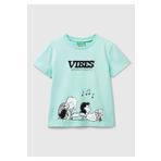 Benetton Kız Çocuk Su Yeşili Peanuts Baskılı T-Shirt