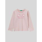 Benetton Kız Çocuk Sweatshirt Pembe Düz Yaka Uzun Kol Baskılı Tasarım 1-6 Yaş - 2 - 3 Yaş