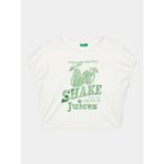 Benetton Kız Çocuk T-Shirt - Beyaz - 13 - 14 Yaş