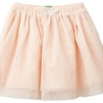 Benetton Kız Çocuk Toz Pembe Kelebek Detaylı Çift Katlı Tül Etek