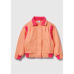 Benetton Kız Çocuk Turuncu%100 Pamuk Ribanalı Gizli Fermuar ve Çıtçıt Kapamalı Bomber Stranger Things Ceket