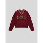 Benetton Kız Çocuk V Yaka Sweatshirt 6-14 Yaş Bordo - 11 - 12 Yaş