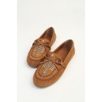 Benetton Pierre Cardin Taba Kadın Loafer Babet Bohem Nakış Detaylı PC-4200
