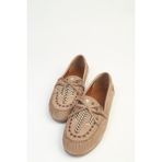 Benetton Pierre Cardin Vizon Kadın Loafer Babet Bohem Nakış Detaylı PC-4200