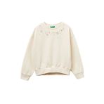 Benetton United Colors Of Yeşil Kız Çocuk İşlemeli Sweatshirt, 8-9 Yaş, 5003306417, Ekru, kız-çocuk