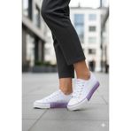 Benetton ® | Yazlık Keten Kadin Sneaker Spor Ayakkabi-Beyaz Lila