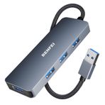 BENFEI USB 3.0 Hub, 4 Portlu USB A Splitter Fare, Klavye, Flash Sürücü, U Disk, Dizüstü Bilgisayar, Masaüstü PC, Xbox, PS5 ve Daha Fazlası ile Uyumlu Yazıcı için Ultra İnce Genişletici
