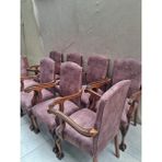 Bengi Ankara Mobilya Sandalye Berjer Bengi 90622 Model Aslan Ayak Oymalı Gölge Desen Ceviz Boyalı 8 Adet - Ahşap