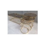 Bengi Ticaret 12230 ZLF Gold Kaplama Metal Dalga Ayak Zigon Sehpa