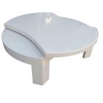Bengi Ticaret 13771 Model Mdf Tabla Kayın Retro Ayak Parlak Beyaz Lake El Yapım Orta Sehpa