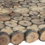 Bengi Ticaret 18145 Kütük Doğal Ağaç Dalı Kesme Metal Ayak Üstü Cam El Yapım Orta Sehpa