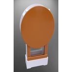 Bengi Ticaret 90119 Oval Model Ahşap El Yapımı Hardal-Beyaz Renk Zigon Sehpa
