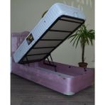 Bengi Ticaret Baza Başlık Ful Ortopedik Pamuk Pedli Yatak Taytüy Mavi Silin Model Metal Fırın Boya 90*190 Elyapım