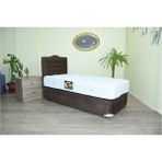Bengi Ticaret Baza Başlık Yatak Tay Tüy Kahvereng Silinebilir Model Metal Fırın Boya 120*200 Pamuk Kumaş Elyapım - 120 x 200 cm - Kahverengi