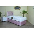 Bengi Ticaret Baza-Başlık-Yatak Taytüy Pembe Model Metal Çelik Fırın Boya Ort Pamuk Yatak 90*190CM Elyapım