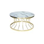 Bengi Ticaret Brc Orta Sehpa Bufalo Model Beyaz Mermer Temper Cam Metal Çelik Gold Renk Kaplama El Yapım - gold-beyaz mermer - farklı renkler