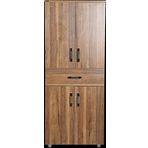 Bengi Ticaret Çok Amaçlı 12938 Dolap Hard Model Parlak CEVİZ Suntalem 5 Raf 1Çekm 180 El Yapım