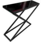 Bengi Ticaret Dresuar 12632 X Temper Cam Metal Nikelaj Ayak Siyah Fırın Statik Boya El Yapım