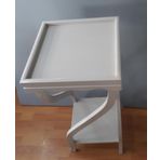 Bengi Ticaret Fiskos 13202 Çiçeklik 4Ayak kare spiral Model MDF Parlak Ahşap ayak Parlak Beyaz