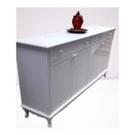 Bengi Ticaret Konsol Klasik Model Tv Sehpa 90386 Ahşap Mdf Parlak Beyaz Boya El Yapım - 180x42x92