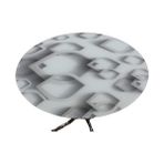 Bengi Ticaret Masa Japon Ayak Model Metal Nikelaj 90CM Temper 8mm Grafik Balık Sürü Cam Elyapım - Naturel - 90*90*75