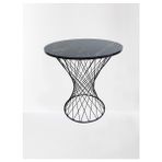 Bengi Ticaret Masa Optimaly Pota Model Metal Transmisyon Çelik Siyah Renk Siyah Mermer Tabla El Yapım - 80 x 80 x 78 cm