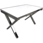 Bengi Ticaret Masa x Ayak Model Metal Nikelaj Dikdörtgen Kelebek Yan Açılır Glosspan Tabla Kutuda Sevk El Yapım - 80x130 - Beyaz