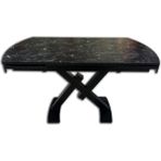 Bengi Ticaret Masa x Ayak Model Metal Siyah Fırın Boya Dikdörtgen Kelebek Yan Açıl Siyah Mermer Tabla Elyapım - 80X120 - Beyaz