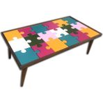 Bengi Ticaret Orta Sehpa Puzzle Bulmaca Model Kayın Torna Retro Ayak Üstü Cam Çocuk Gelişimine Destek Ürün El Yapım - çok renkli