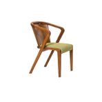 Bengi Ticaret Sandalye 14218 Zus582-095 ATMACA Model KOLÇAK Kayın RETRO Ayak Ceviz Babyface Kmş - Yeşil