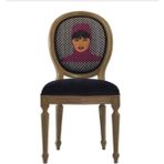 Bengi Ticaret Sandalye 19756 ST Zus019 HASIR MADALYON Model Resim Siyah Kumaş Kayın Ayak Gri - salon odası sandalye