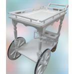 Bengi Ticaret Servis Araba 12012 Büyük Teker Model Kayın Ayak Nature Ceviz Boya Yemek dağıtır