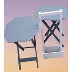 Bengi Ticaret Zigon Çanta 90079 Sehpa Yonca Model 2'li Tk Ahşap Mdf Gri Renk El Yapım