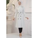 benguen 5853 Tesettür Trençkot Taş Rengi