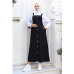 benguen Cepli Salopet Elbise Siyah 525