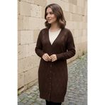 benguen Desenli Hırka N3290 Kahverengi