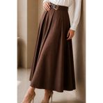 benguen Kemerli Poplin Etek N223 Kahverengi